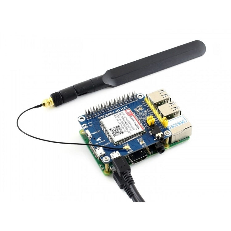 Waveshare 4G / 3G / GNSS HAT for Raspberry Pi, LTE CAT4, for North America, 4G / 3G / GNSS HAT