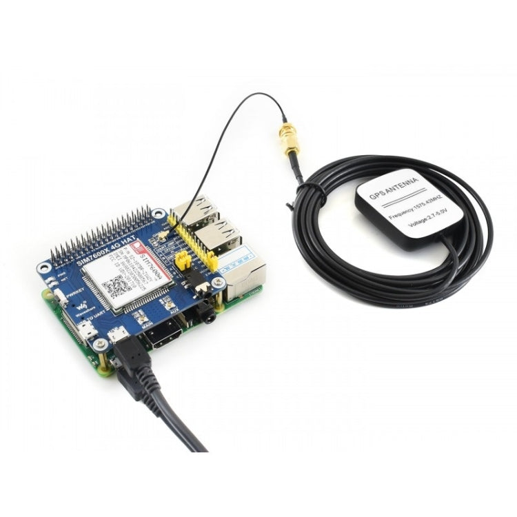 Waveshare 4G / 3G / GNSS HAT for Raspberry Pi, LTE CAT4, for North America, 4G / 3G / GNSS HAT