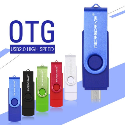 MicroDrive 8GB USB 2.0 Phone and Computer Dual-use Rotary OTG Metal U Disk, 8GB