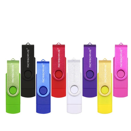 MicroDrive 8GB USB 2.0 Phone and Computer Dual-use Rotary OTG Metal U Disk, 8GB