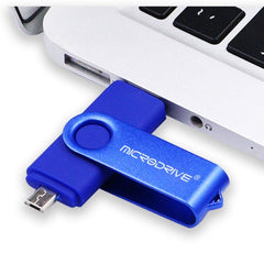 MicroDrive 128 GB USB 2.0 Disco U OTG giratorio de metal de doble uso para teléfono y computadora, 128 GB