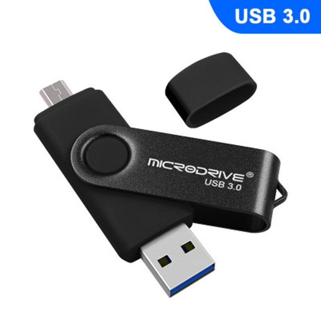 MicroDrive 16GB USB 3.0 Android Phone & Computer Dual-use Rotary Metal U Disk, 16GB