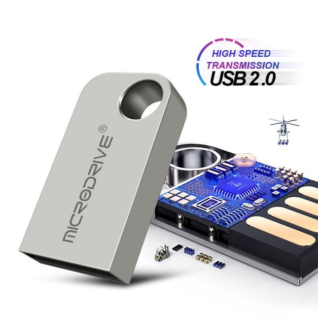 MicroDrive 64GB USB 2.0 Mini Semi-circular Metal U Disk, 64GB