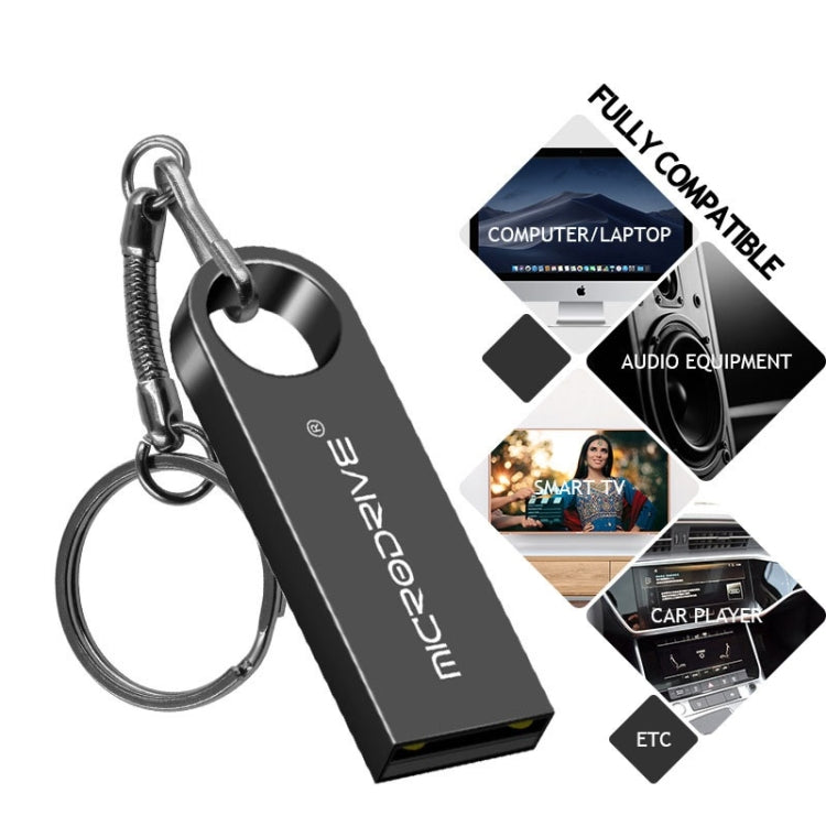 MicroDrive 16GB USB 2.0 Metal Waterproof High Speed U Disk(Grey), 16GB