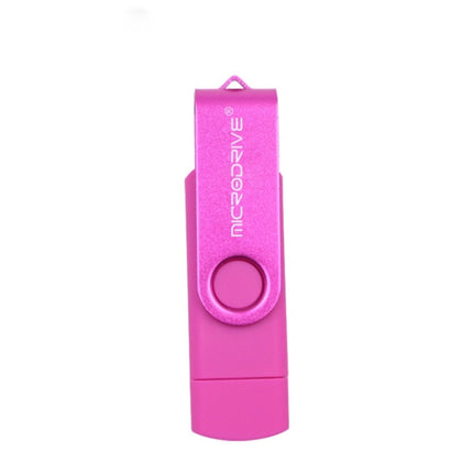 MicroDrive 32GB USB 2.0 Mobile Computer Dual-use Rotating OTG Metal U Disk, 32GB