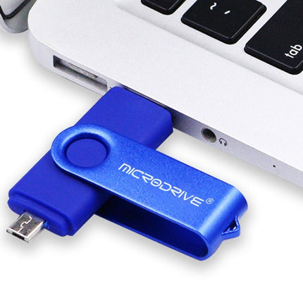 MicroDrive 32GB USB 2.0 Mobile Computer Dual-use Rotating OTG Metal U Disk, 32GB