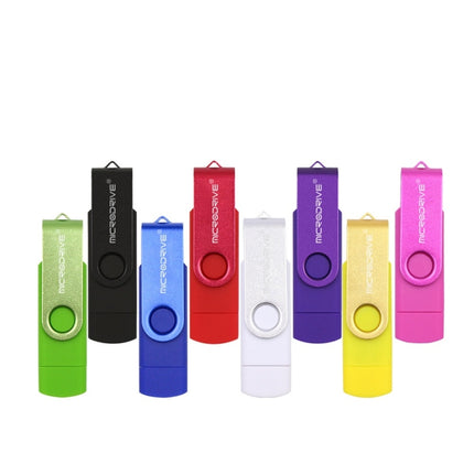 MicroDrive 32GB USB 2.0 Mobile Computer Dual-use Rotating OTG Metal U Disk, 32GB