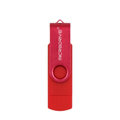 MicroDrive 32GB USB 2.0 Mobile Computer Dual-use Rotating OTG Metal U Disk, 32GB