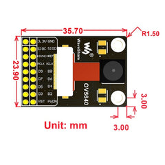Waveshare OV5640 Camera Module Board (A), 5 Megapixel (2592x1944), Based on OV5640 Image Sensor