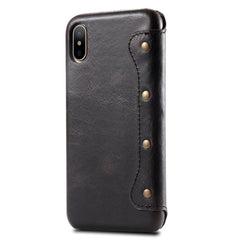 For iPhone X / XS Oil Wax Cowhide Horizontal Flip Leather Case with Card Slots & Wallet, For iPhone X / XS