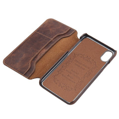 For iPhone X / XS Oil Wax Cowhide Horizontal Flip Leather Case with Card Slots & Wallet, For iPhone X / XS