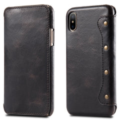 For iPhone X / XS Oil Wax Cowhide Horizontal Flip Leather Case with Card Slots & Wallet, For iPhone X / XS