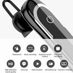 Moloke D5 Hanging Ear Type Business Bluetooth Waterproof Anti-sweat Noise Cancelling Earphone HiFi Sound Headset