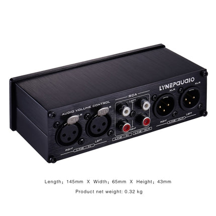 LINEPAUDIO A977 2 In 2 Out Switcher Full-balance Passive Preamp Active Speaker Double Sound Source Volume Controller, A977