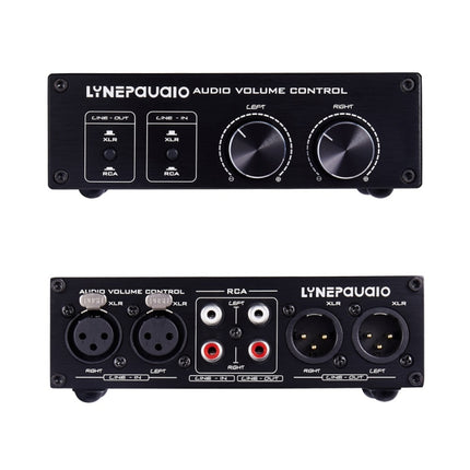 LINEPAUDIO A977 2 In 2 Out Switcher Full-balance Passive Preamp Active Speaker Double Sound Source Volume Controller, A977