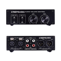 LINEPAUDIO A977 2 In 2 Out Switcher Full-balance Passive Preamp Active Speaker Double Sound Source Volume Controller, A977