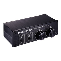 LINEPAUDIO A977 2 In 2 Out Switcher Full-balance Passive Preamp Active Speaker Double Sound Source Volume Controller, A977
