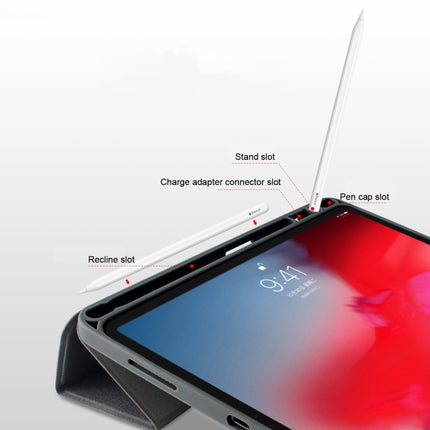 Mutural Exquisite Series Stofftextur PU+TPU Lederhülle für iPad Pro 12,9 Zoll (2018), mit 3-fachem Halter &amp; Stiftschlitz &amp; Schlaf- &amp; Weckfunktion, für iPad Pro 12,9 Zoll