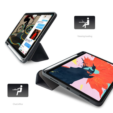 Mutural Exquisite Series Stofftextur PU+TPU Lederhülle für iPad Pro 12,9 Zoll (2018), mit 3-fachem Halter &amp; Stiftschlitz &amp; Schlaf- &amp; Weckfunktion, für iPad Pro 12,9 Zoll
