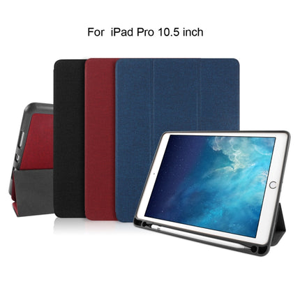 Funda de piel sintética y TPU con textura de tela de la serie Exquisite de Mutural para iPad Pro de 10,5 pulgadas, con soporte de 3 pliegues y ranura para lápiz y función de suspensión y activación, para iPad Pro de 10,5 pulgadas