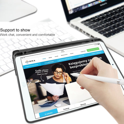 Funda de piel sintética y TPU con textura de tela de la serie Exquisite de Mutural para iPad Pro de 10,5 pulgadas, con soporte de 3 pliegues y ranura para lápiz y función de suspensión y activación, para iPad Pro de 10,5 pulgadas