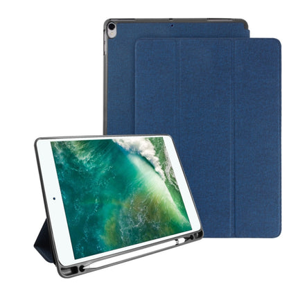 Funda de piel sintética y TPU con textura de tela de la serie Exquisite de Mutural para iPad Pro de 10,5 pulgadas, con soporte de 3 pliegues y ranura para lápiz y función de suspensión y activación, para iPad Pro de 10,5 pulgadas
