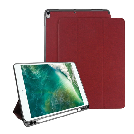 Funda de piel sintética y TPU con textura de tela de la serie Exquisite de Mutural para iPad Pro de 10,5 pulgadas, con soporte de 3 pliegues y ranura para lápiz y función de suspensión y activación, para iPad Pro de 10,5 pulgadas