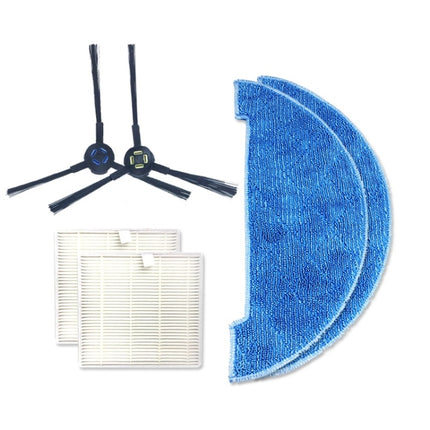 XI273 1 Pair I258 Side Brush + 2 PCS I206 Filter + I262 Cleaning Rag for ILIFE V8S