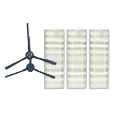 XI285 1 Pair I258 Side Brushes + 3 PCS I206 Filters for ILIFE X800 / A7 / A9 / X787 / X785