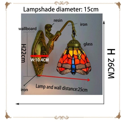 Retro Stained Glass Living Room Dining Room Bedroom Bar Club Aisle Wall Lamp