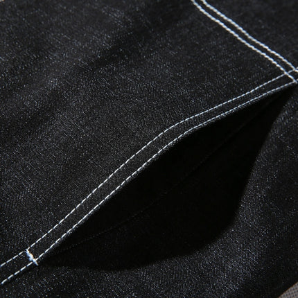 Hooded Casual Letter Print Tooling Denim Jacket for Men