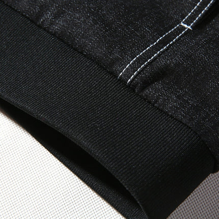 Hooded Casual Letter Print Tooling Denim Jacket for Men