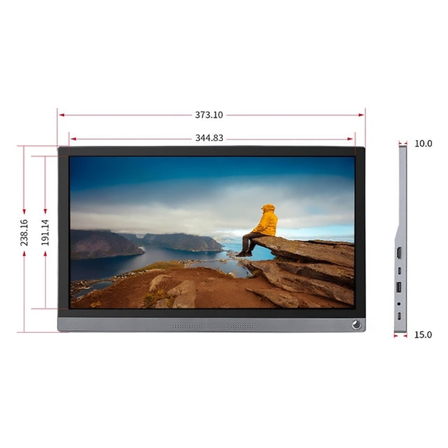 Waveshare 15.6 inch 1920x1080 Full HD Universal Portable IPS Touch Monitor, HD Port /Type-C, 15.6 inch / 16527