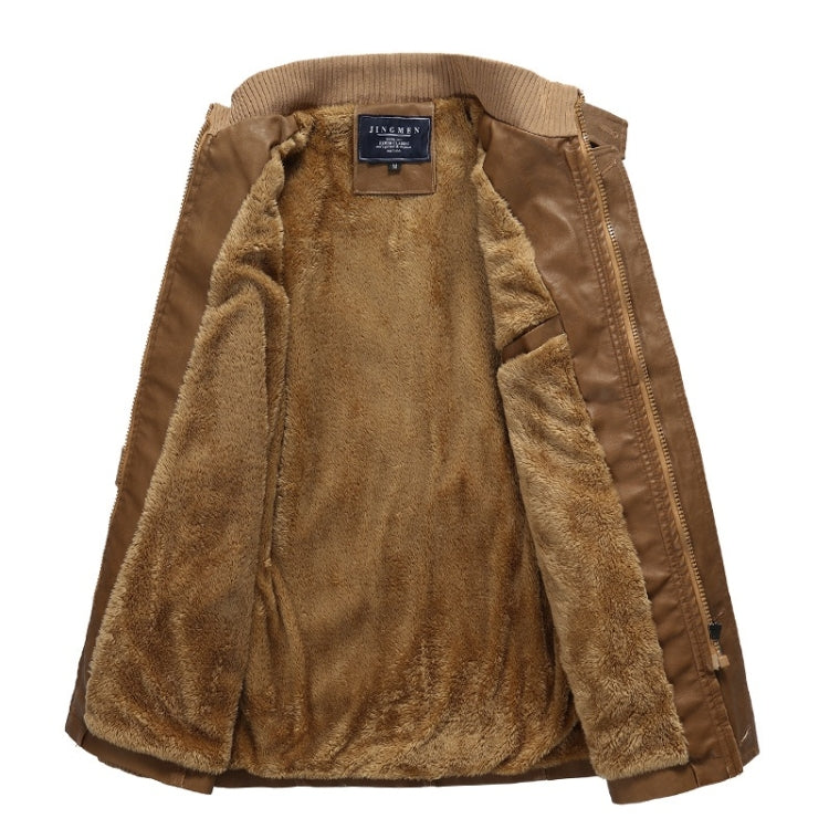 Men Long Style Leather Jacket Coat