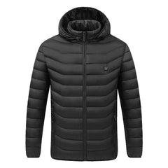 USB Heated Smart Constant Temperature Hooded Warm Coat for Men and Women (Color:Red Size:XXXXL)