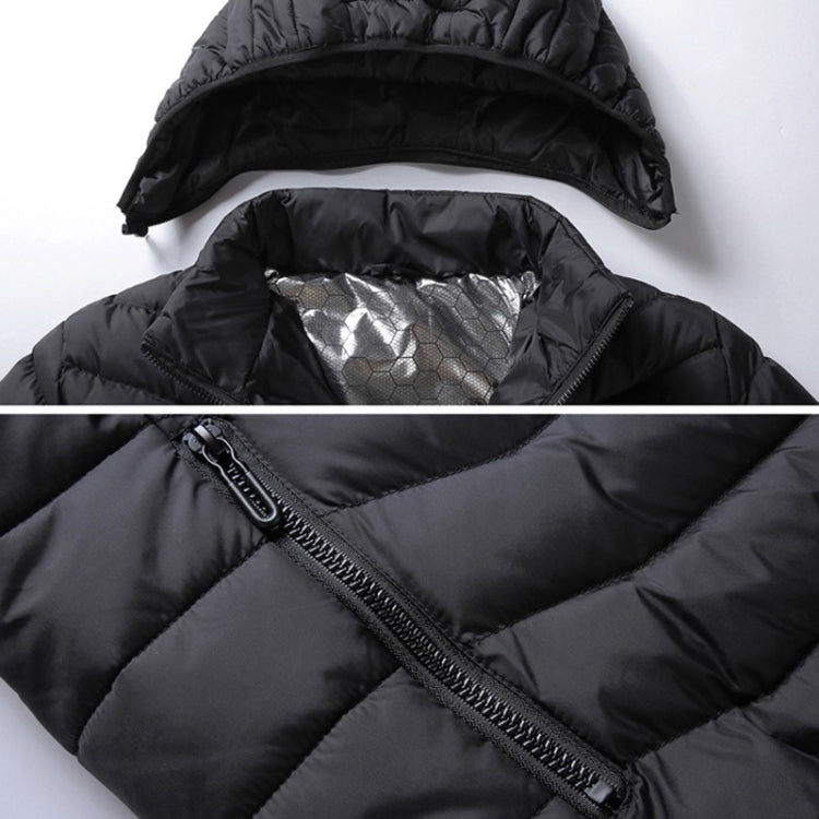 USB Heated Smart Constant Temperature Hooded Warm Coat for Men and Women (Color:Red Size:XXXXL)