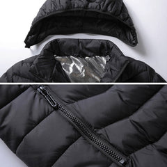 USB Heated Smart Constant Temperature Hooded Warm Coat for Men and Women (Color:Red Size:XXXXL)