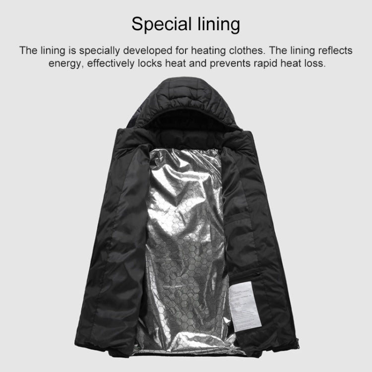 USB Heated Smart Constant Temperature Hooded Warm Coat for Men and Women (Color:Red Size:XXXXL)