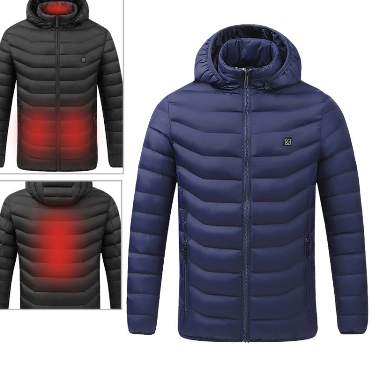 USB Heated Smart Constant Temperature Hooded Warm Coat for Men and Women (Color:Red Size:XXXXL)