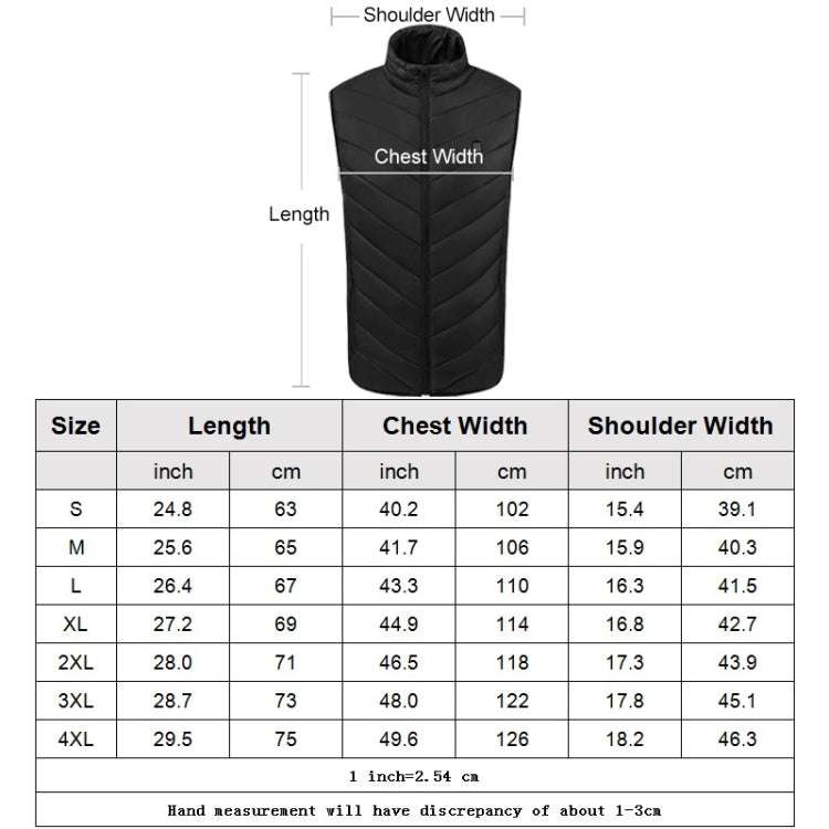 USB Security Smart Constant Temperature Fever Men Stand Collar Cotton Vest
