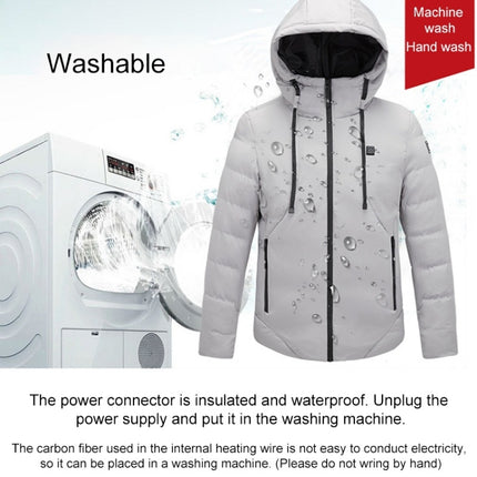 Men and Women Intelligent Constant Temperature USB Heating Hooded Cotton Clothing Warm Jacket, M, L, XL, XXL, XXXL, 4XL, 5XL, 6XL