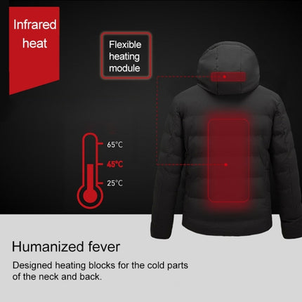Men and Women Intelligent Constant Temperature USB Heating Hooded Cotton Clothing Warm Jacket, M, L, XL, XXL, XXXL, 4XL, 5XL, 6XL