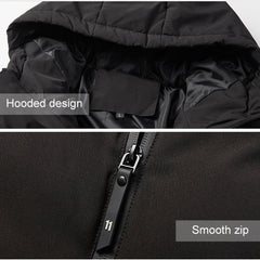 Men and Women Intelligent Constant Temperature USB Heating Hooded Cotton Clothing Warm Jacket