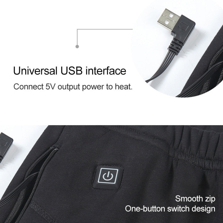 USB Secure Smart Thermostat Hair Hot Pants for Men (Color:Black Size:XXXXXL)
