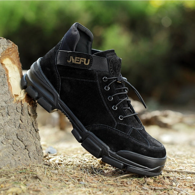 Jiefu Anti Smashing, Anti Piercing, Waterproof And Oil Resistant Electric Welding High Top Safety Shoes (Color:Sand Color Size:46), 36, 37, 38, 39, 40, 41, 42, 43, 44