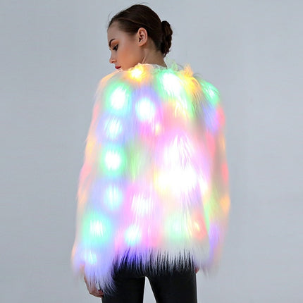 Cosplay Costumes Christmas And Halloween Night Costumes LED Colored Lights Show Clothes (Color:White With Light Size:XXXXL)