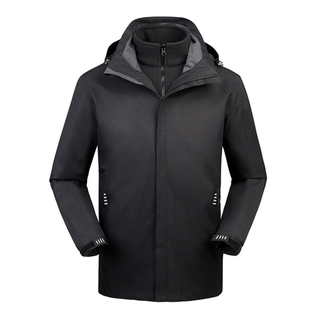 Mens Detachable Two Piece Warm, Waterproof And Breathable Couples Stormsuit (Color:Gentleman Grey Size:XXXXL), XXXL, XXXXL