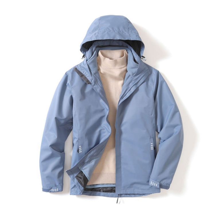 Mens Detachable Two Piece Warm, Waterproof And Breathable Couples Stormsuit (Color:Gentleman Grey Size:XXXXL)