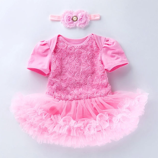 Compound Rose Dress Two-piece Baby Romper Tutu Skirt