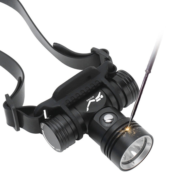 60m Underwater Photography Video Fill-up Headlight Diving Flashlight with Battery Display Function(Headlight+Battery+Charger)